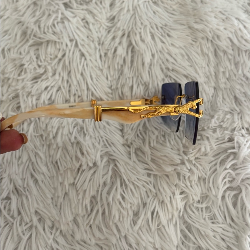 Gold and Blue Sunglasses